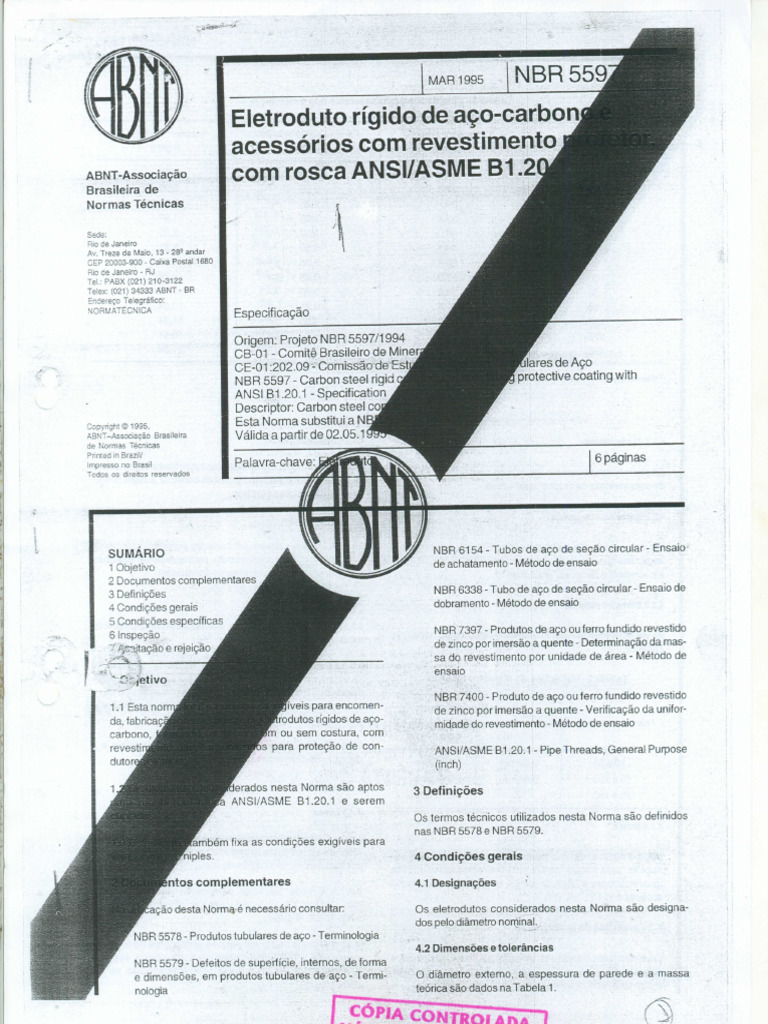 Abnt - NBR 5597 | PDF