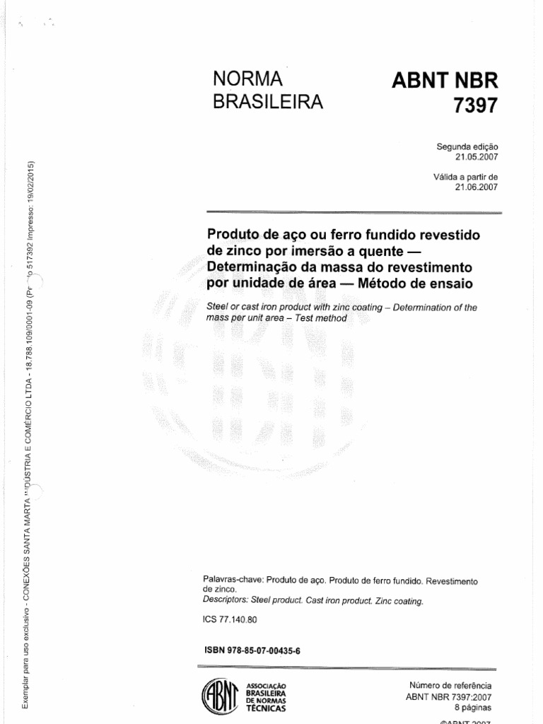 Abnt - NBR 7397 | PDF