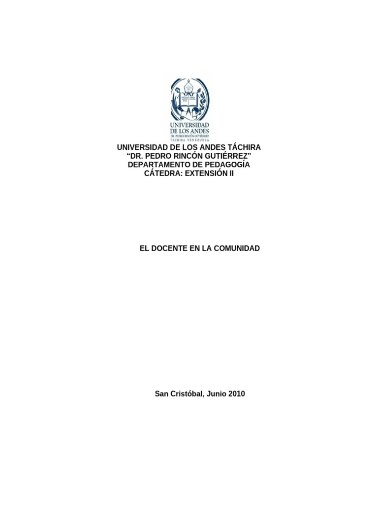 El Docente en la Comunidad Educativa | PDF | Maestros | Enseñando