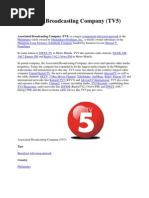 Download Associated Broadcasting Company TV5 Articles from philippinetelevisionwikiacom by Pcnhs Sal SN88112769 doc pdf