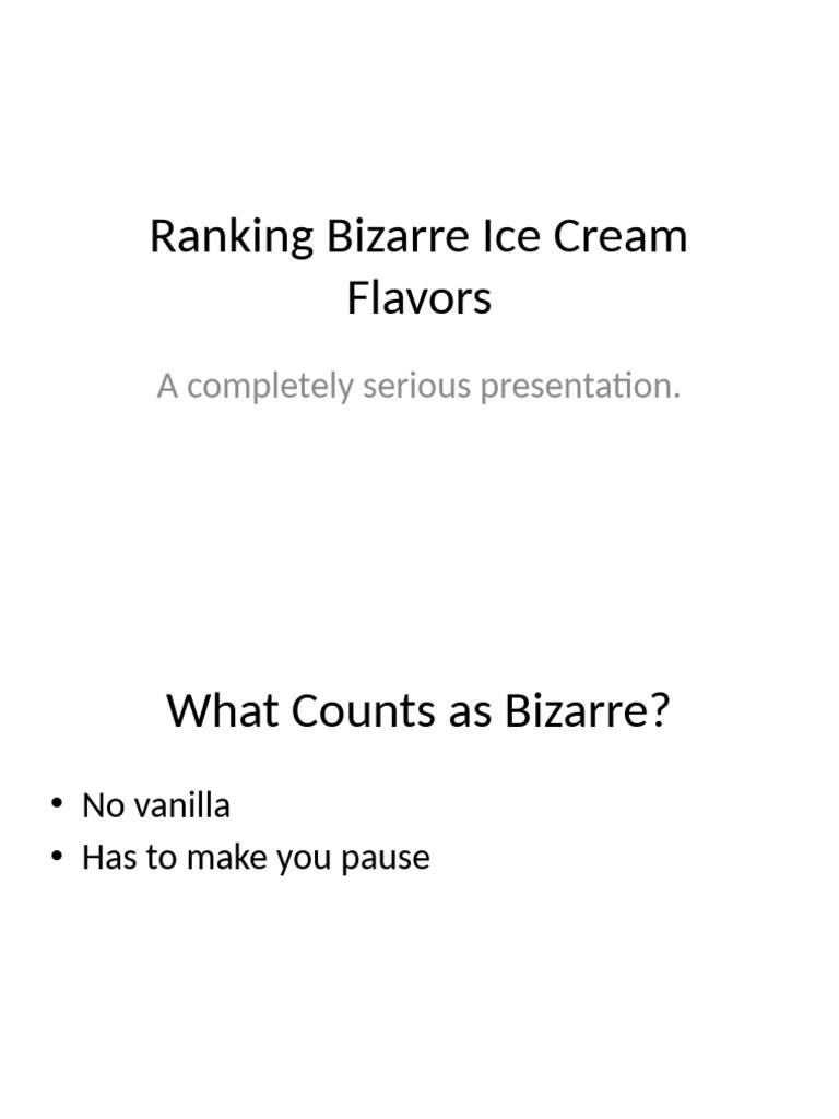 Bizarre Ice Cream Flavor Rankings | PDF