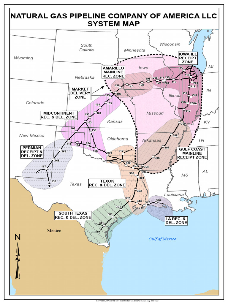 NGPL System Map Overview 2023 | PDF | Pipeline Transport | Natural Gas
