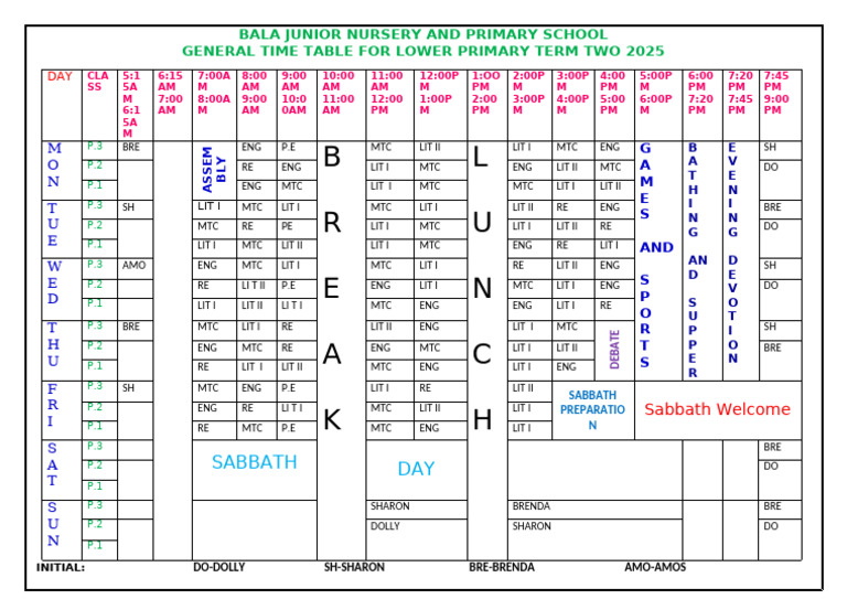 Time Table | PDF