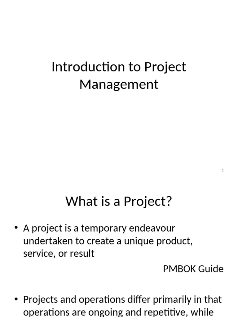 L1 Introduction To Project Management | PDF | Project Management | Business