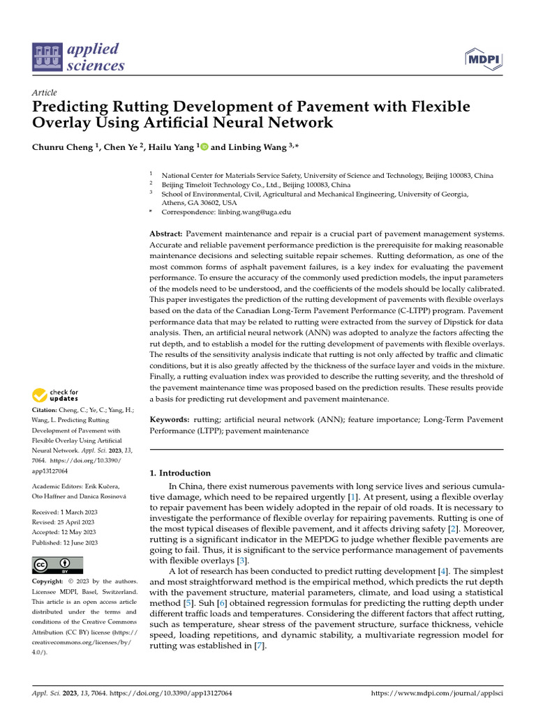 Predicting Pavement Rutting with ANN | PDF | Errors And Residuals ...