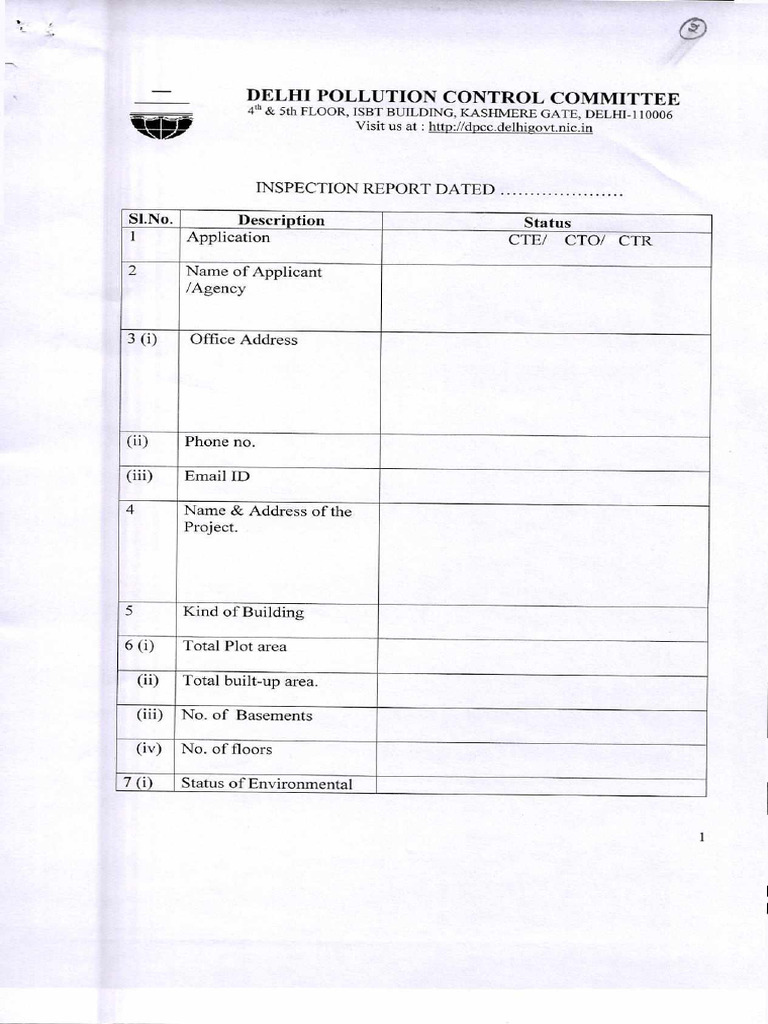 Delhi Pollution Control Inspection Report | PDF | Environmental ...