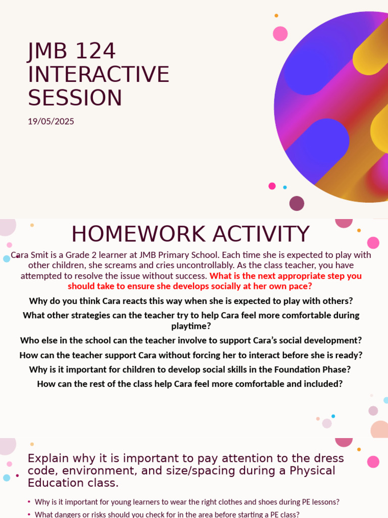JMB 124 Interactive Session 19 May 2025 | PDF