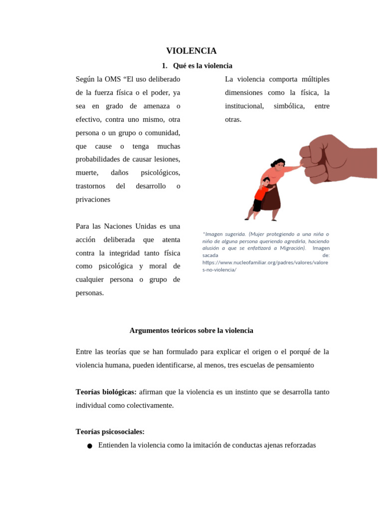 Tipos y Teorías de la Violencia | PDF | Violencia | Violencia sexual
