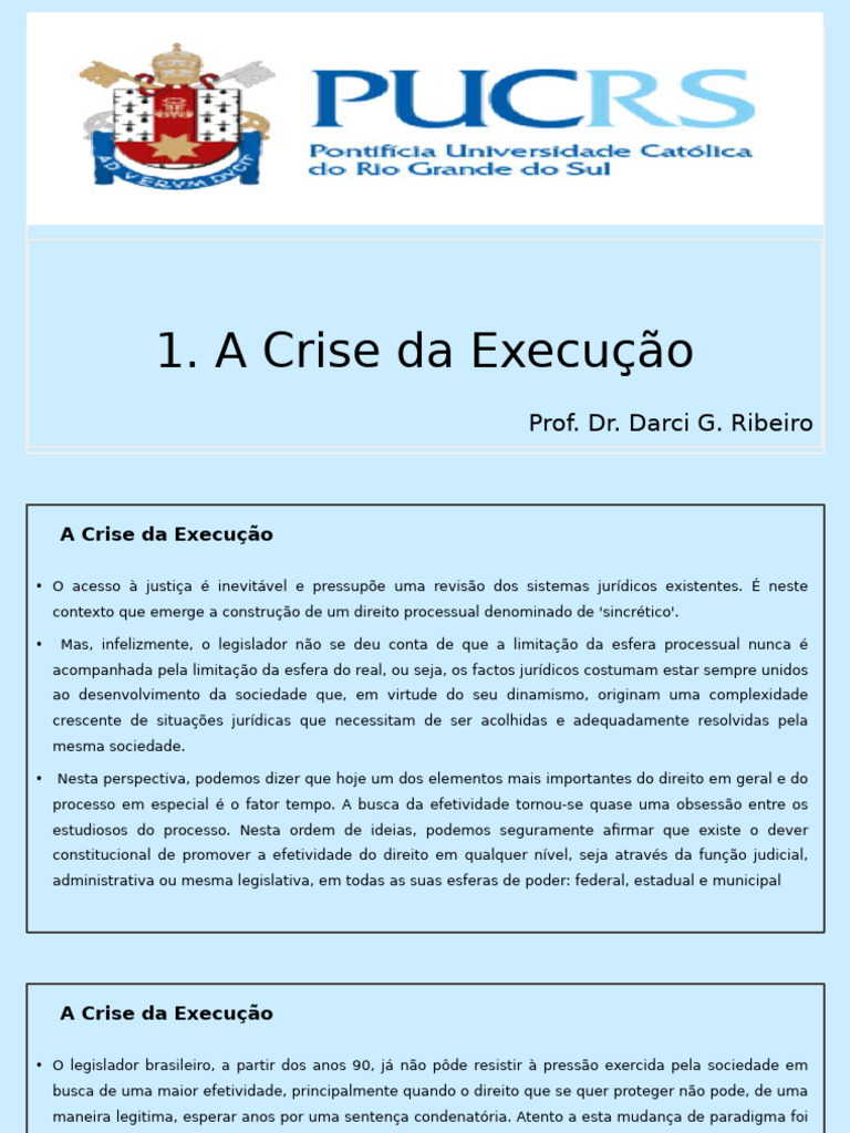 A Crise Da Execução - Darci G. Ribeiro | PDF | Sentença (jurídico ...