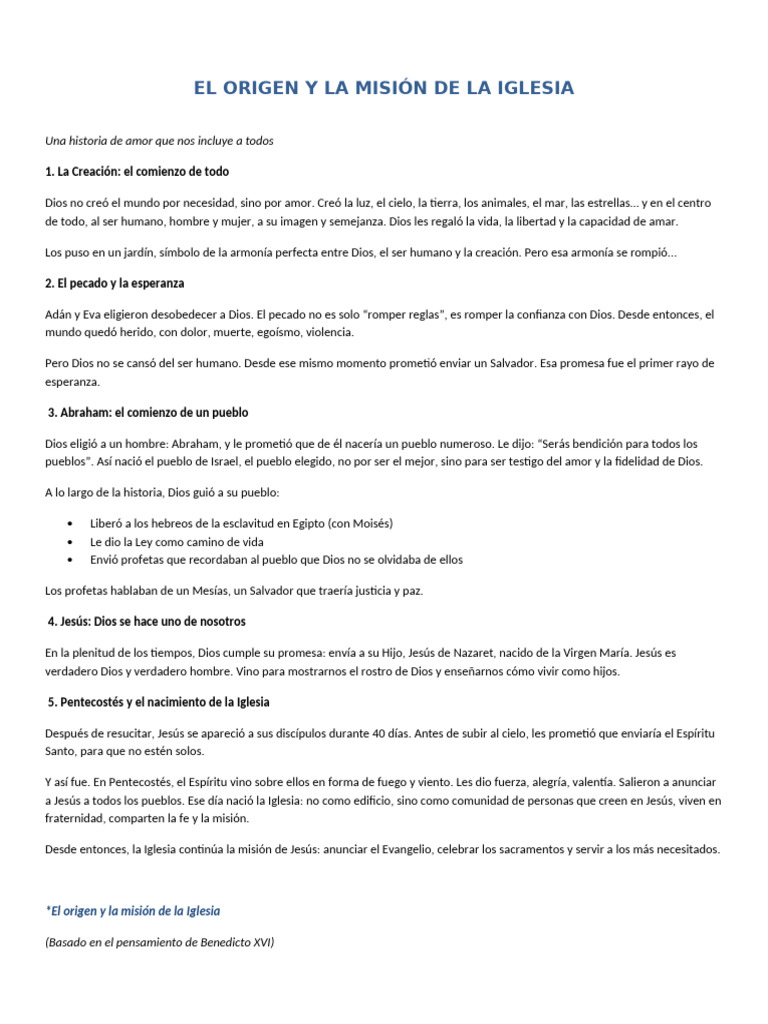 Origen y Misión de La Iglesia | PDF | Cristo (título) | Jesús