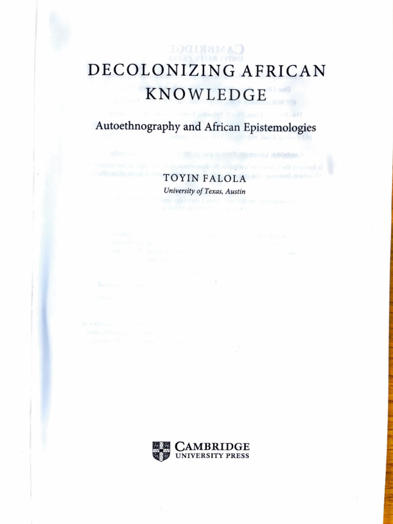 Decolonizing African Knowledge 2022 | PDF