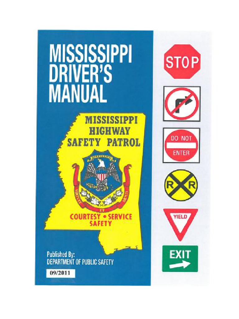 Mississippi Drivers Manual Mississippi Drivers Handbook Traffic Driver's License Free 30