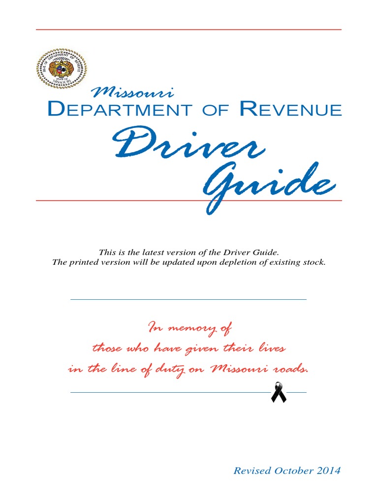 Missouri Driver Guide Overview | PDF | Driver's License | Social ...