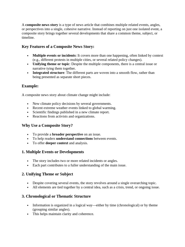 A Composite News Story Is A Type of News Article That Combines Multiple ...
