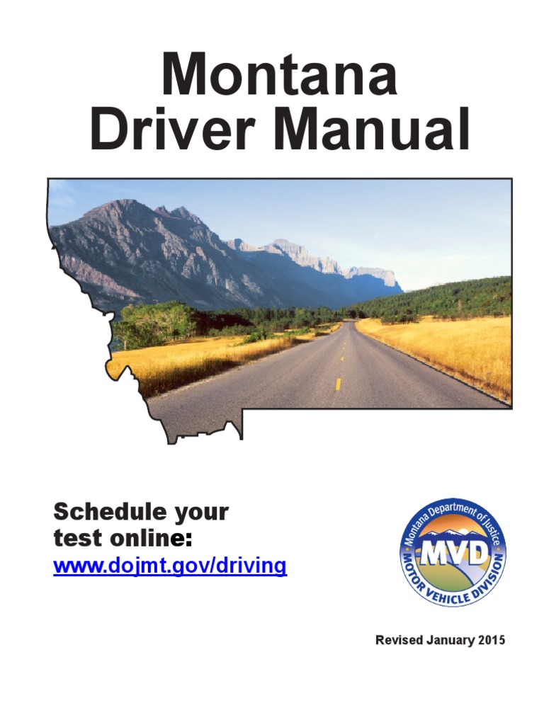 Montana Drivers Manual Montana Drivers Handbook PDF Driver's