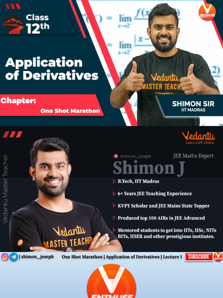 One+Shot+Marathon+ +Application+of+Derivatives+ +lecture+1 | PDF ...