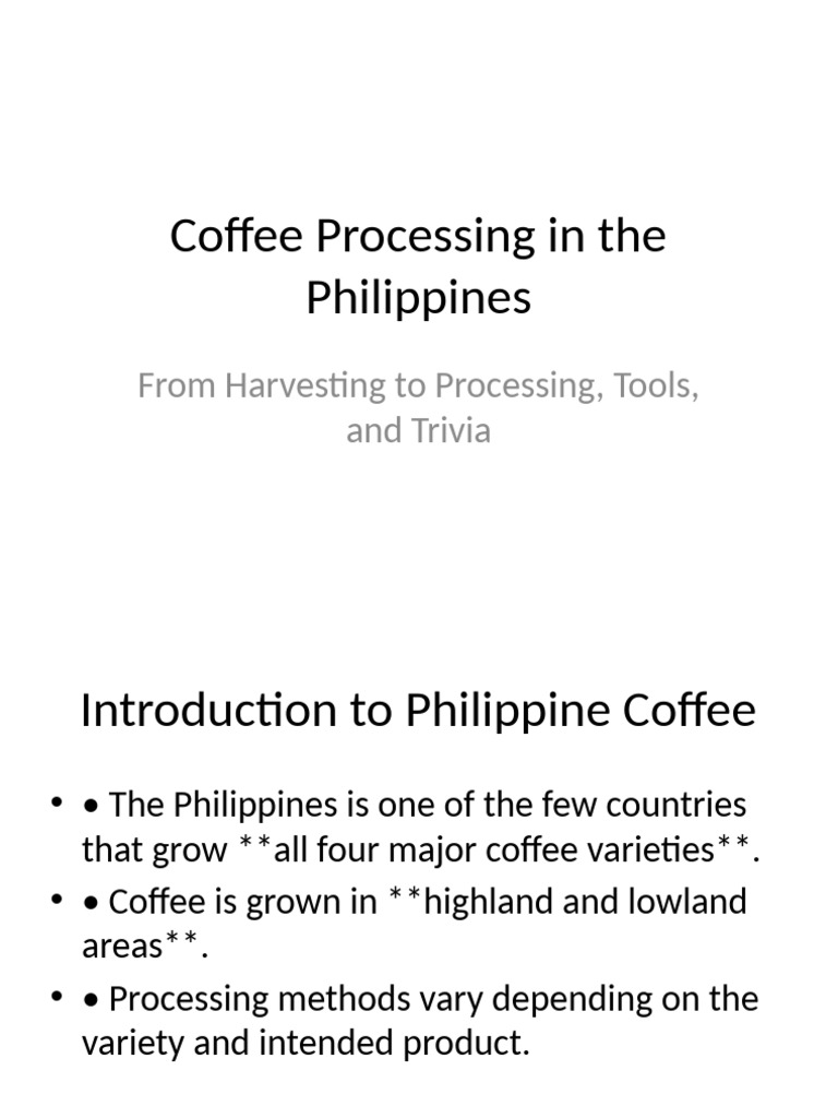 Philippine Coffee Processing Guide | PDF | Coffee | Drink