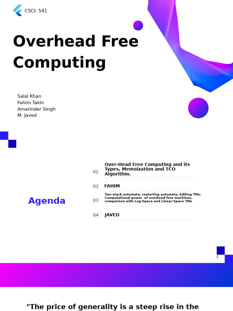 Overhead-Free Computing Explained | PDF | Goal | Expense