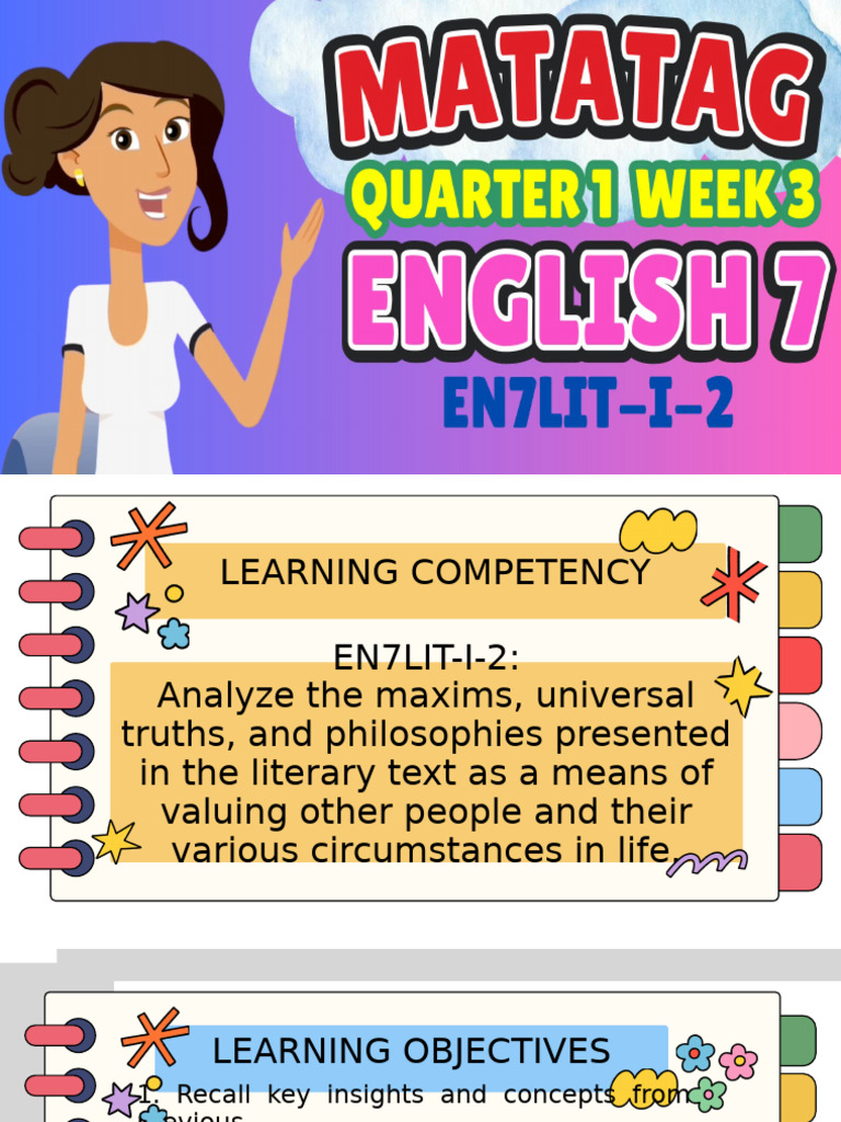 English 7MATATAG Q1 Week 3 | PDF | Word | Poetry