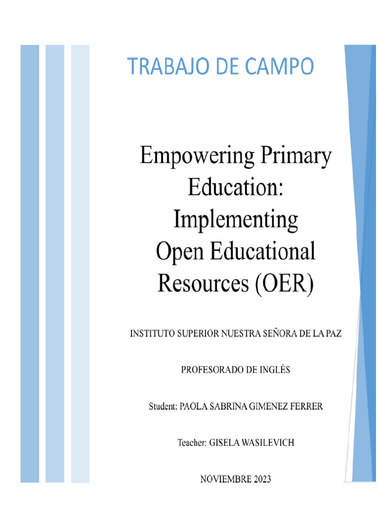 Benefits of Open Educational Resources in Primary Education | PDF ...