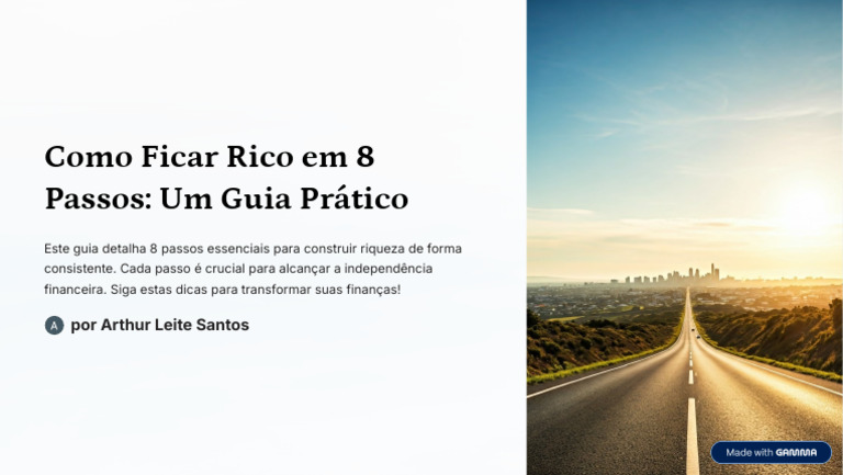 Como Ficar Rico em 8 Passos Um Guia Pratico | PDF