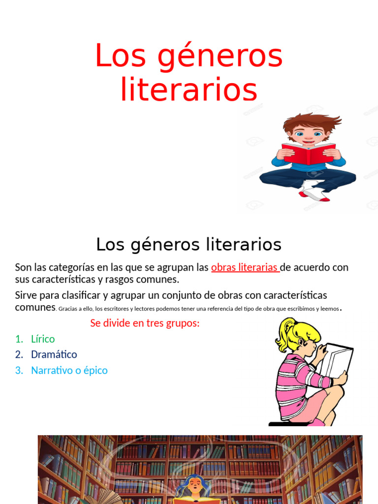 Clasificación de géneros literarios | PDF | Narración | Cuentos