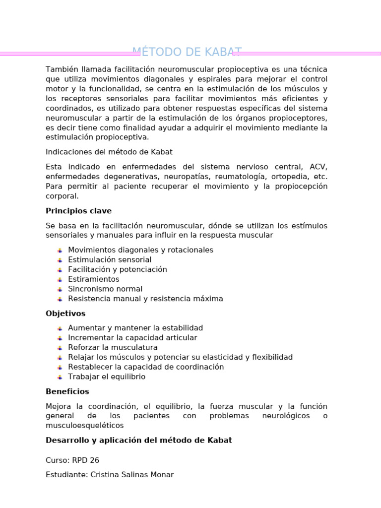 Método de Kabat en Fisioterapia | PDF | Sistema nervioso