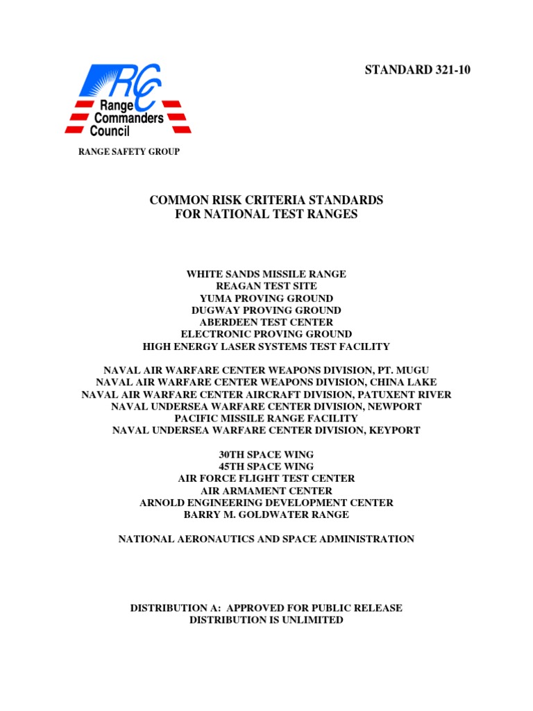 Establishing Common Risk Criteria and Standards for Range Safety at