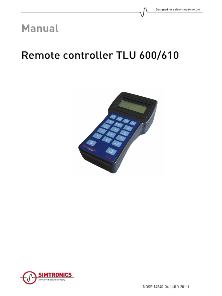 TLU 600/610 Remote Controller Manual | PDF | Menu (Computing) | Backlight