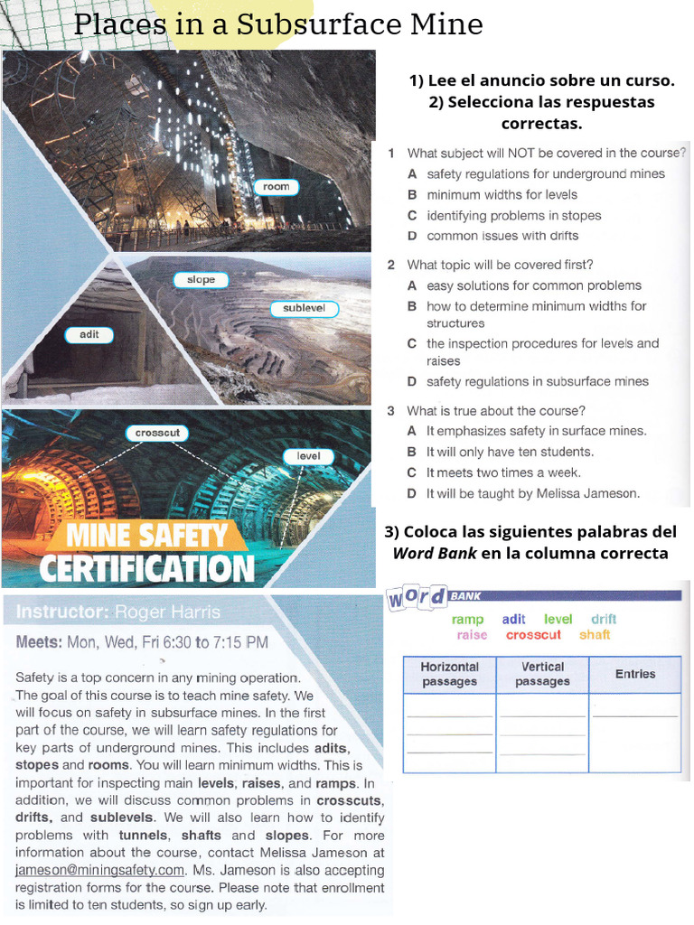 Places in A Subsurface Mine | PDF