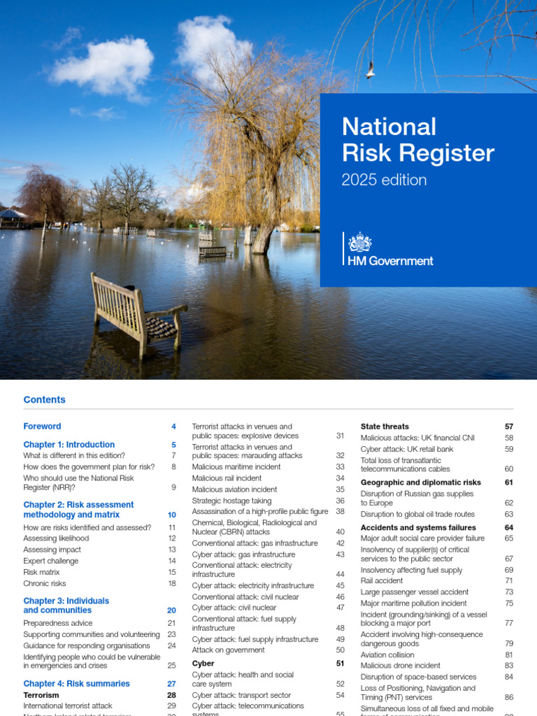 UK National Risk Register 2025 Overview | PDF | Risk | Hazards