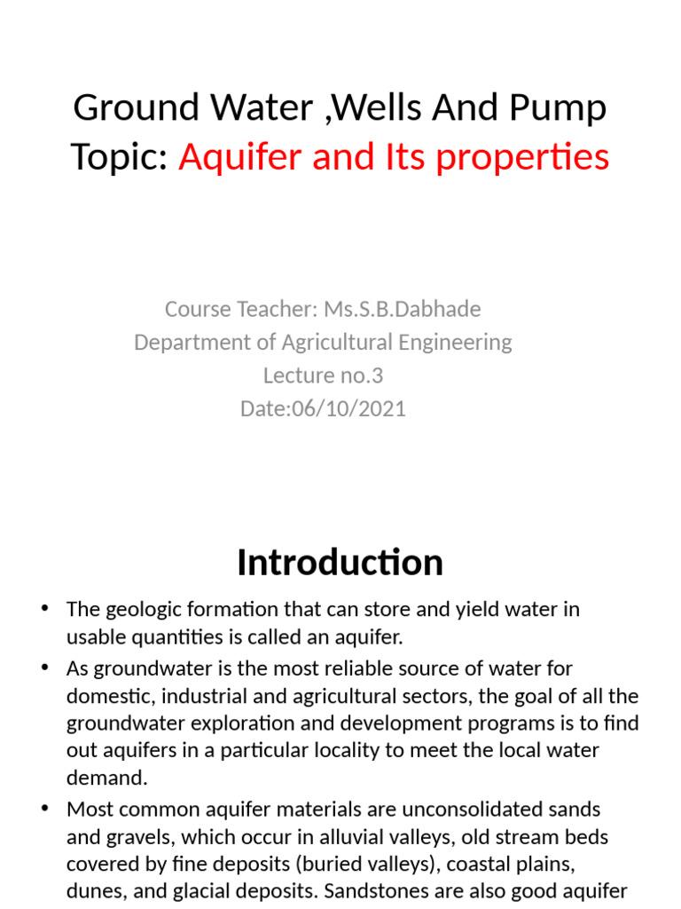 Understanding Aquifers and Their Properties | PDF | Aquifer | Porosity