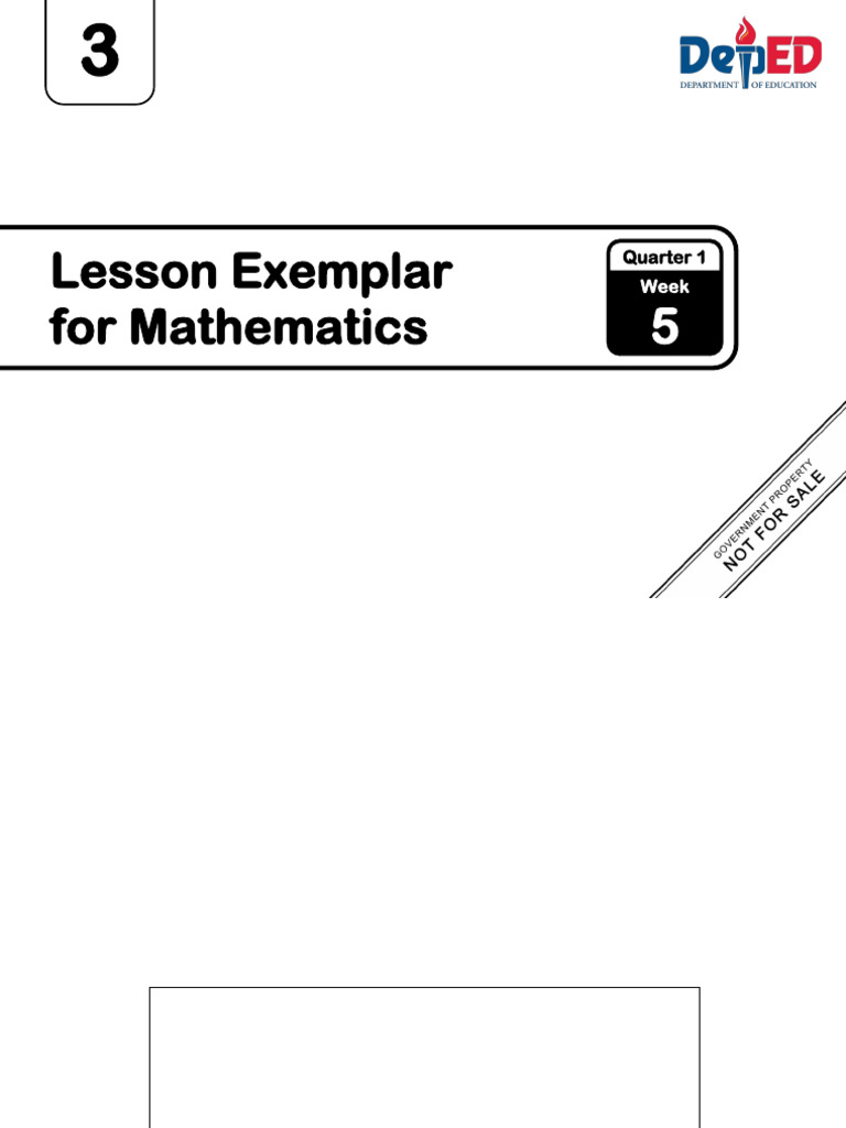 Grade 3 Math Lesson Exemplar Q1 W5 | PDF | Copyright | Curriculum
