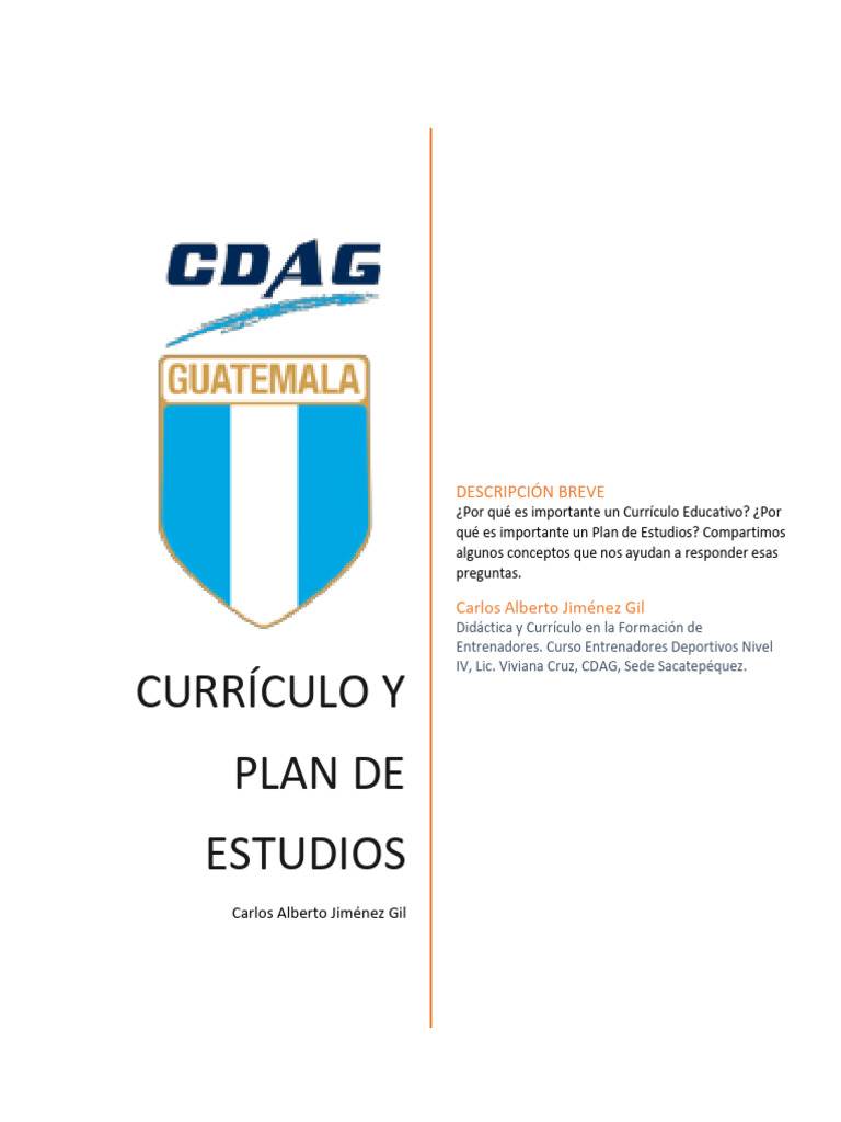 Importancia del Currículo y Plan de Estudios | PDF | Plan de estudios ...