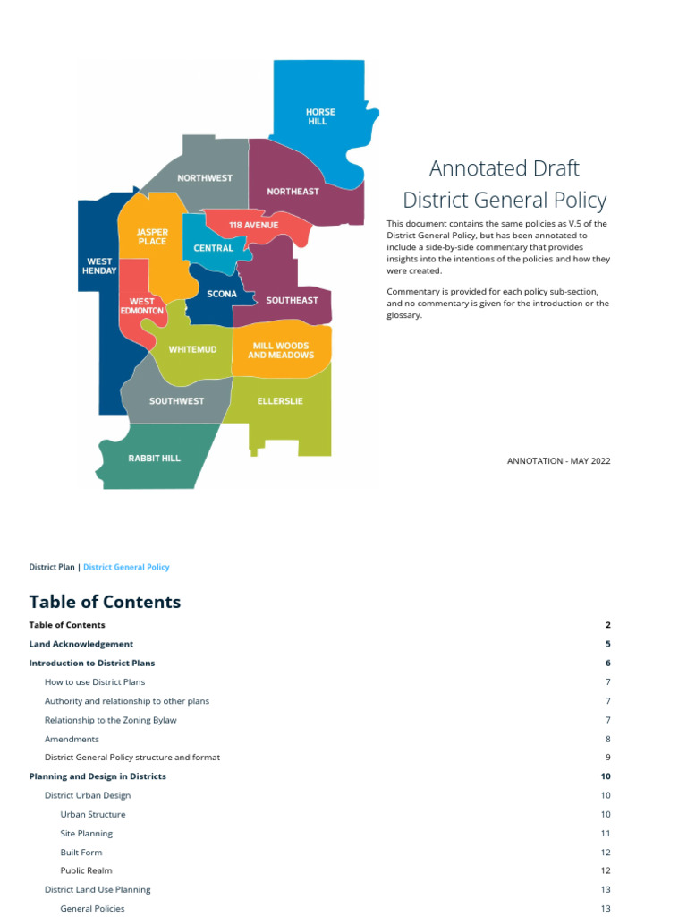Annotated District General Policy Guide | PDF | Urban Design | Zoning