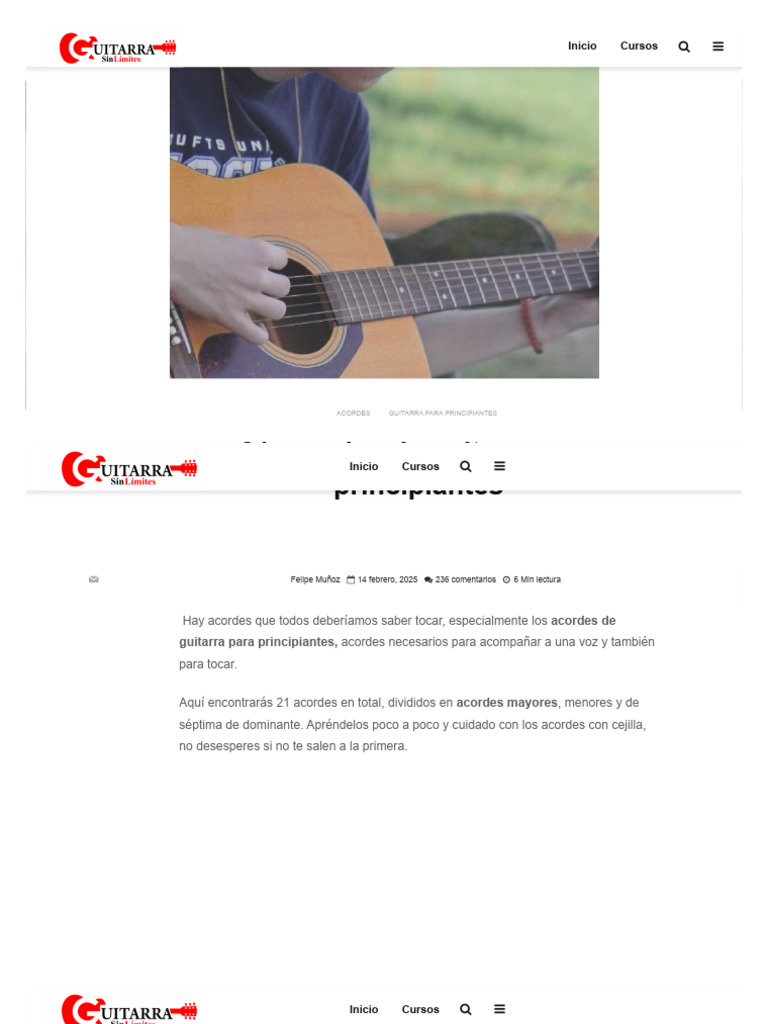 Acordes de guitarra para principiantes | PDF | Acorde (Música) | Guitarras