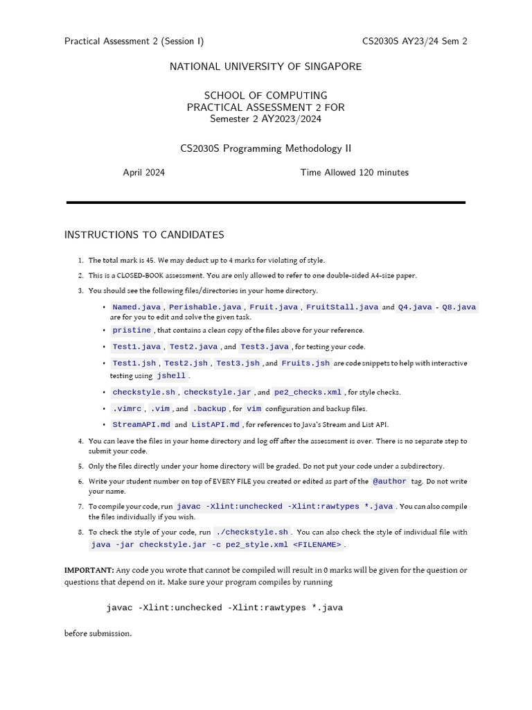 2324 s2 Pe2 With Answers | PDF | Java (Programming Language ...
