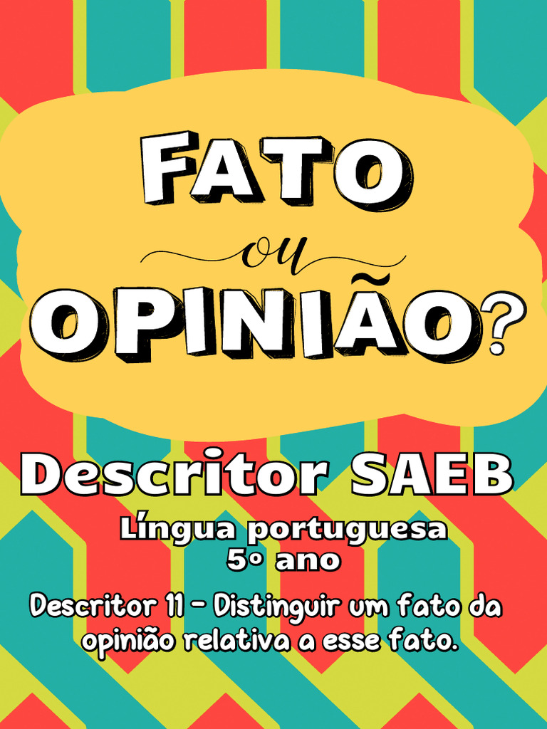 Jogo Fato ou Opinião para 5º Ano | PDF | Brasil | Tempo