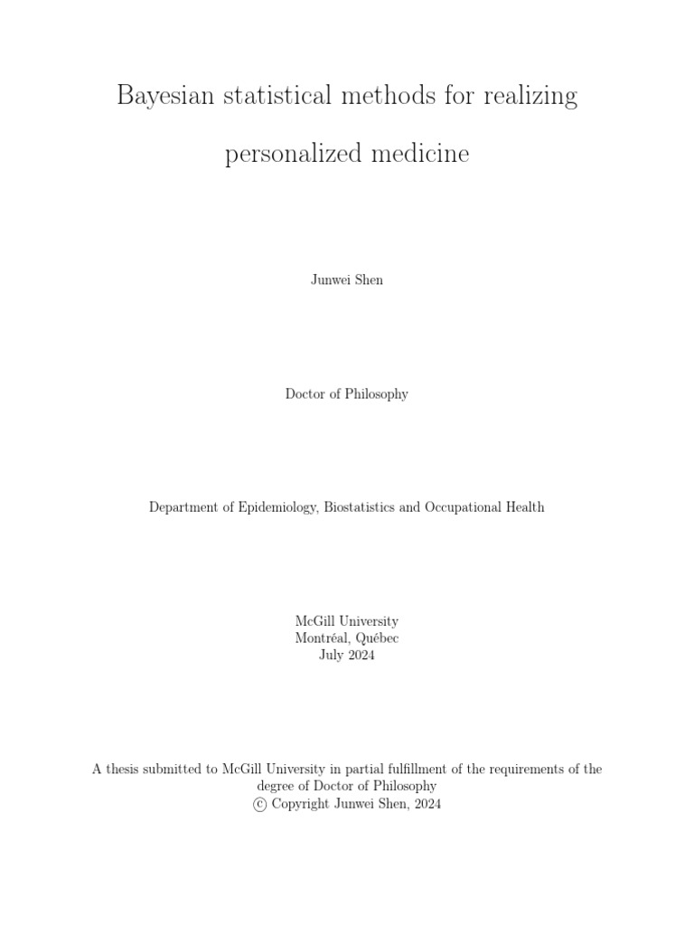 Bayesian Methods for Personalized Medicine | PDF | Meta Analysis ...