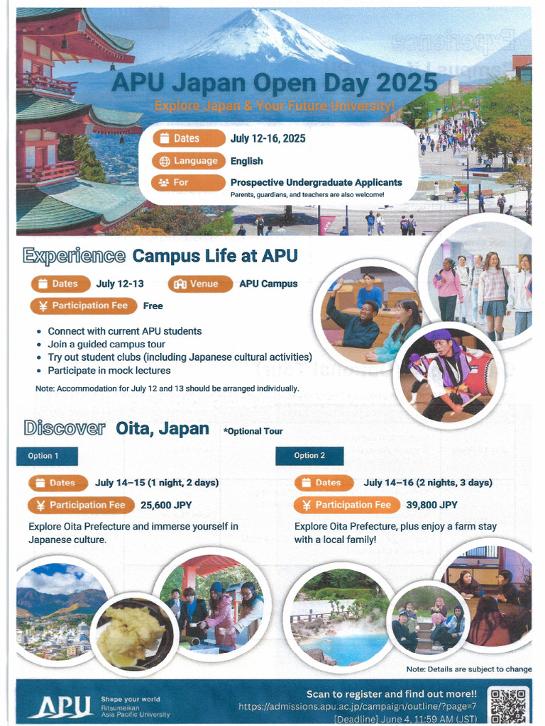 APU Japan Open Day 2025 | PDF