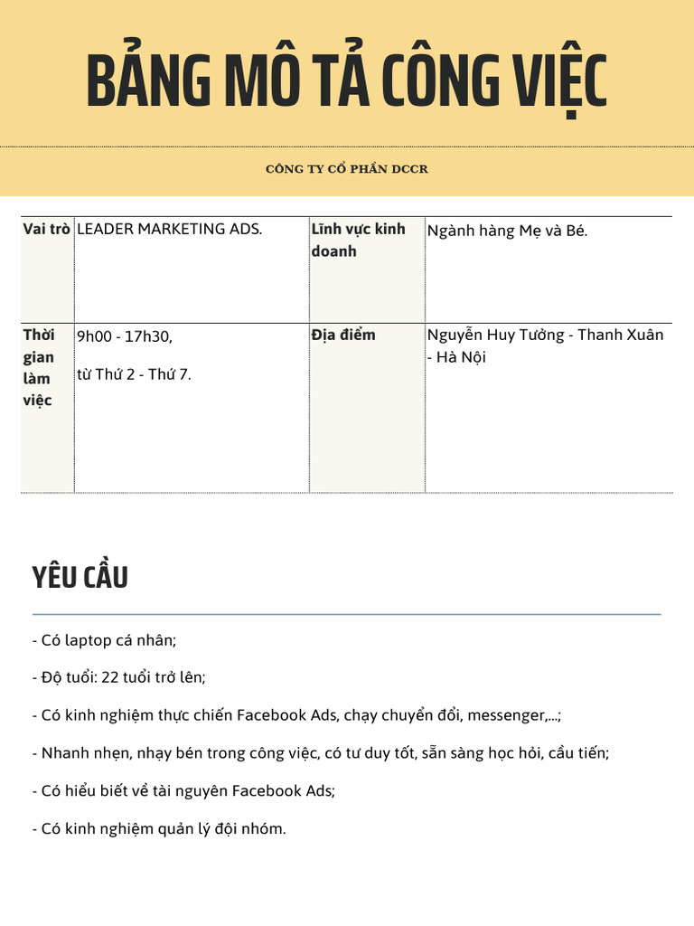 JD - Leader MKT Ads - DCCR | PDF