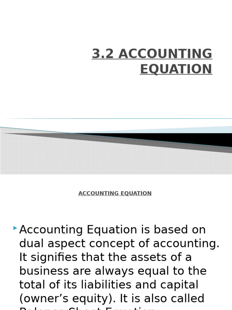 Accounting Equation and Dual Aspect Concept | PDF