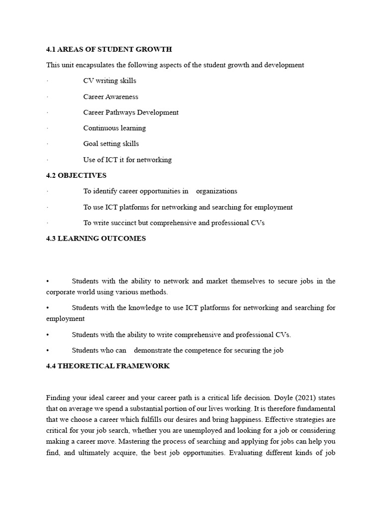 Student Career Development Strategies | PDF | Résumé | Internet