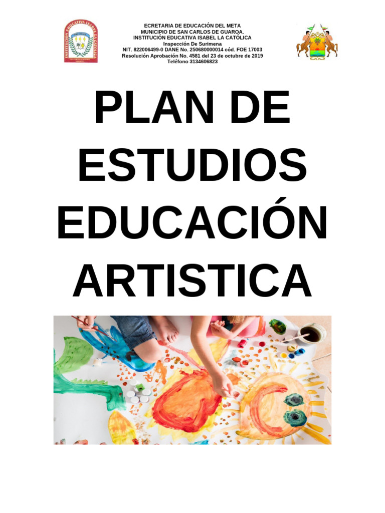 Plan de Área Artes 2023 | PDF | Educación en artes visuales | Creatividad