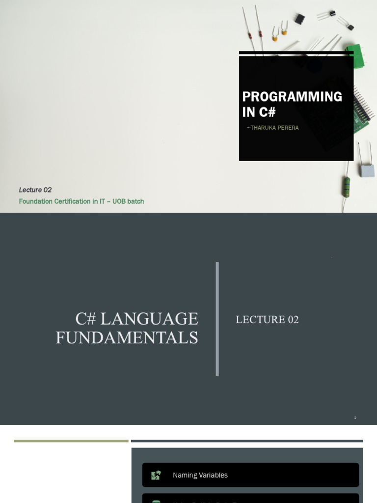 C# Programming: Variables & Data Types | PDF | Reserved Word | C Sharp ...