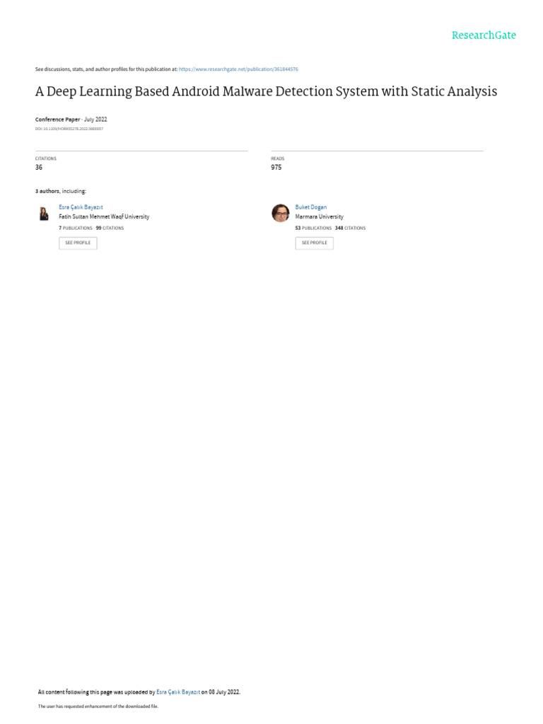 Deep Learning for Android Malware Detection | PDF | Malware | Deep Learning