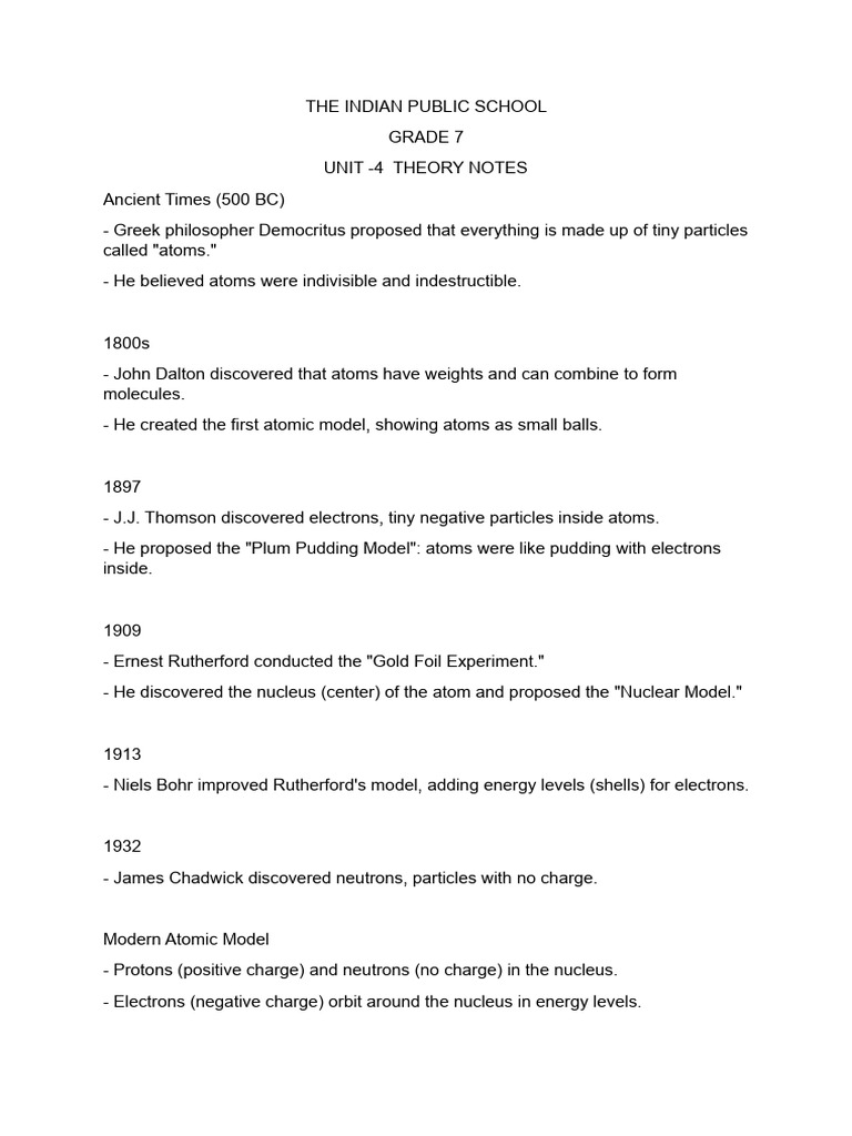 U4 Thoery Notes - To Copy in CW | PDF