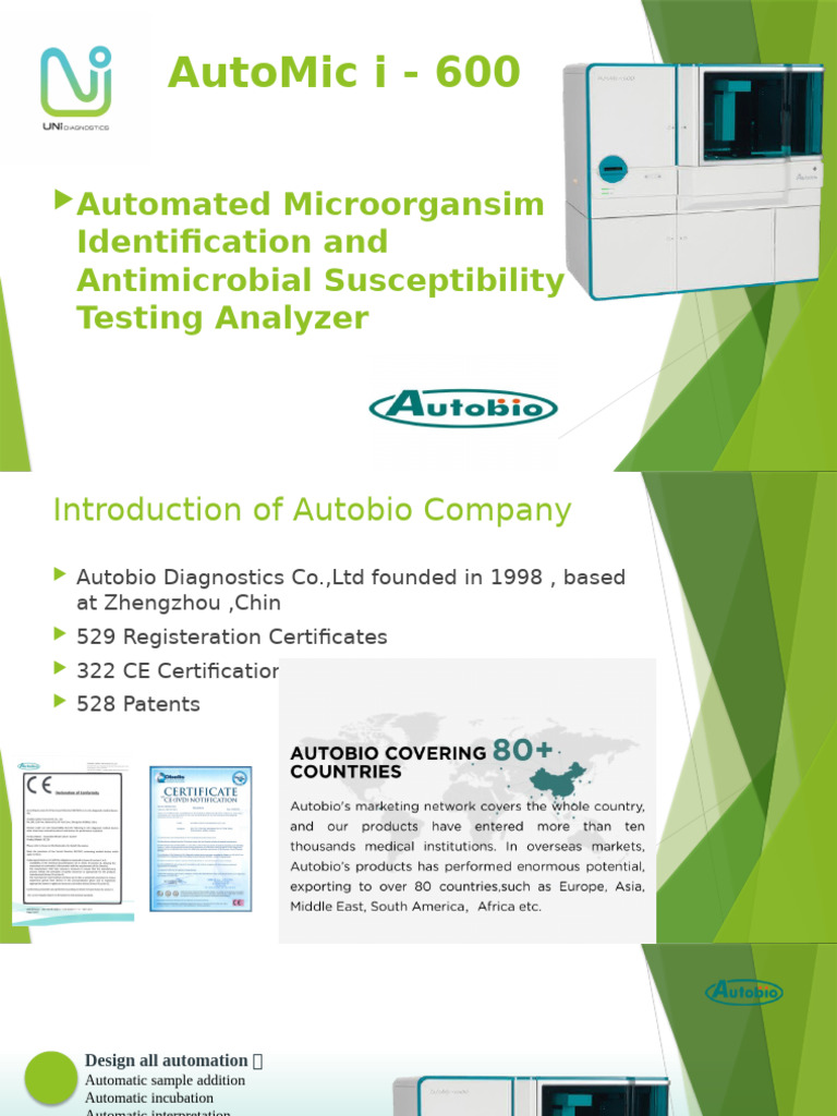 Automic I 600 Presentation | PDF | Beta Lactamase | Microbiology