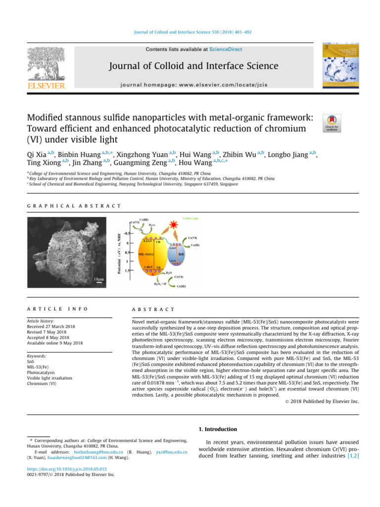 Journal of Colloid and Interface Science | PDF | X Ray Photoelectron ...