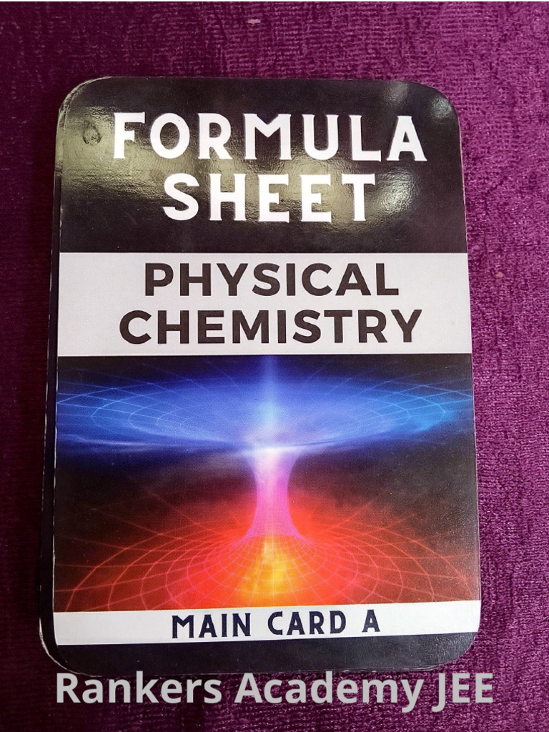 Formula Sheet Physical Chemistry Ransho FlashCards | PDF